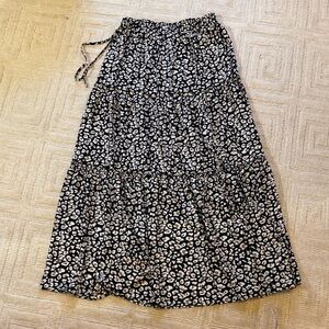 Leopard Print Black and White Skirt
